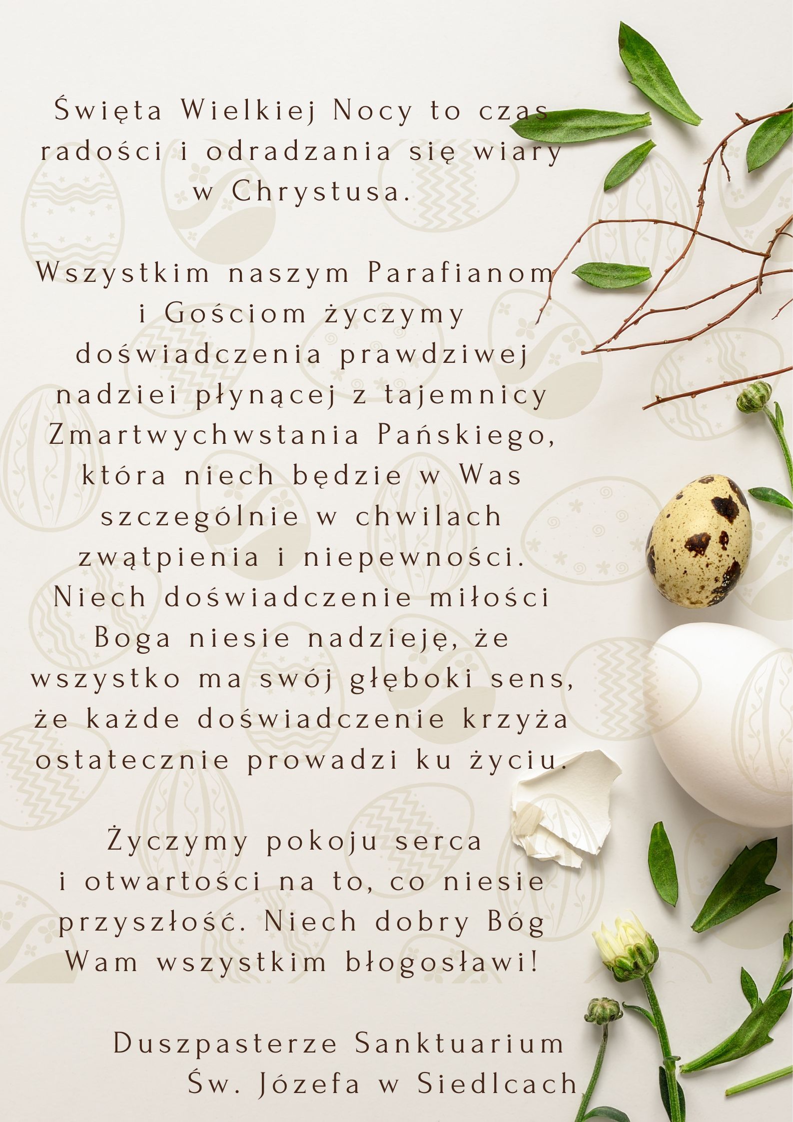 Radosnych Świąt Zmartwychwstania Pańskiego