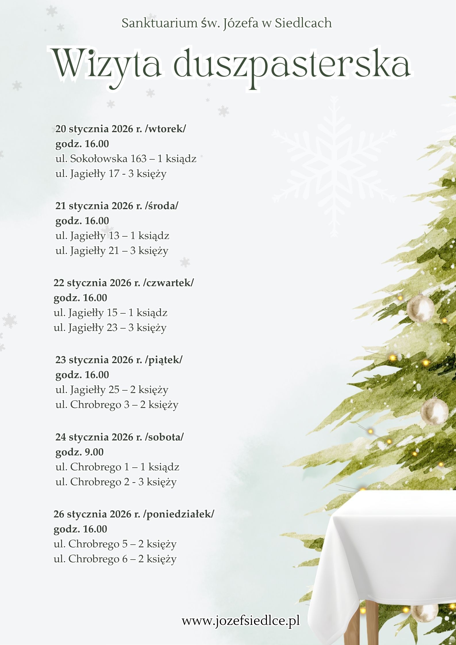 Program wizyty duszpasterskiej do 31 stycznia